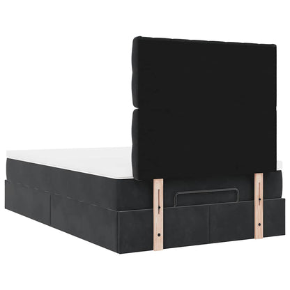 Ottoman bed met matrassen 120x200cm fluweel zwart