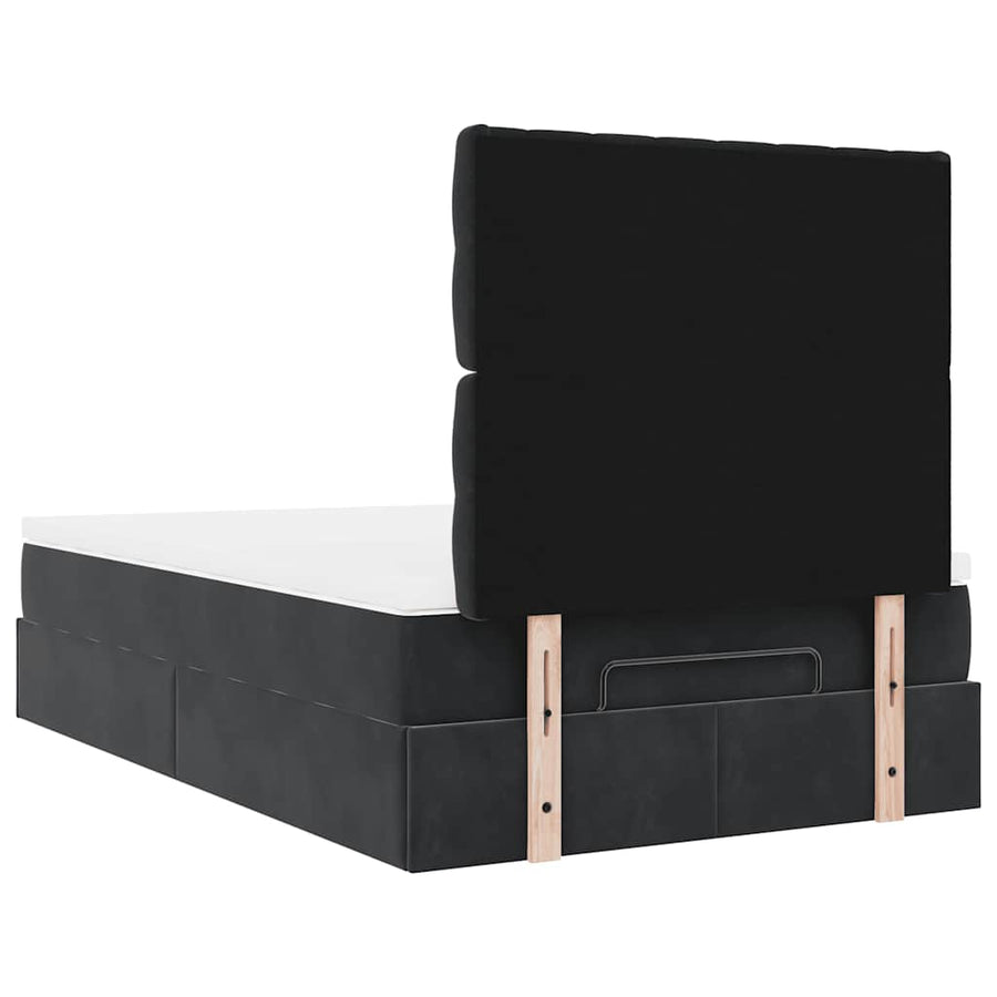 Ottoman bed met matrassen 120x200cm fluweel zwart
