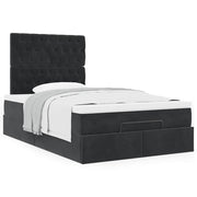 Ottomaans bed 120x200 cm fluweel zwart