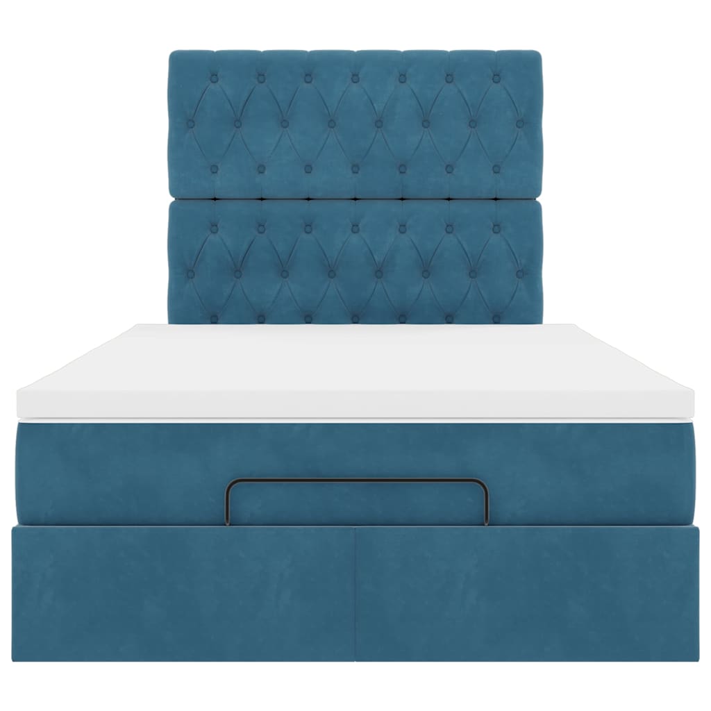 Ottoman bed met matrassen 120x200cm fluweel donkerblauw