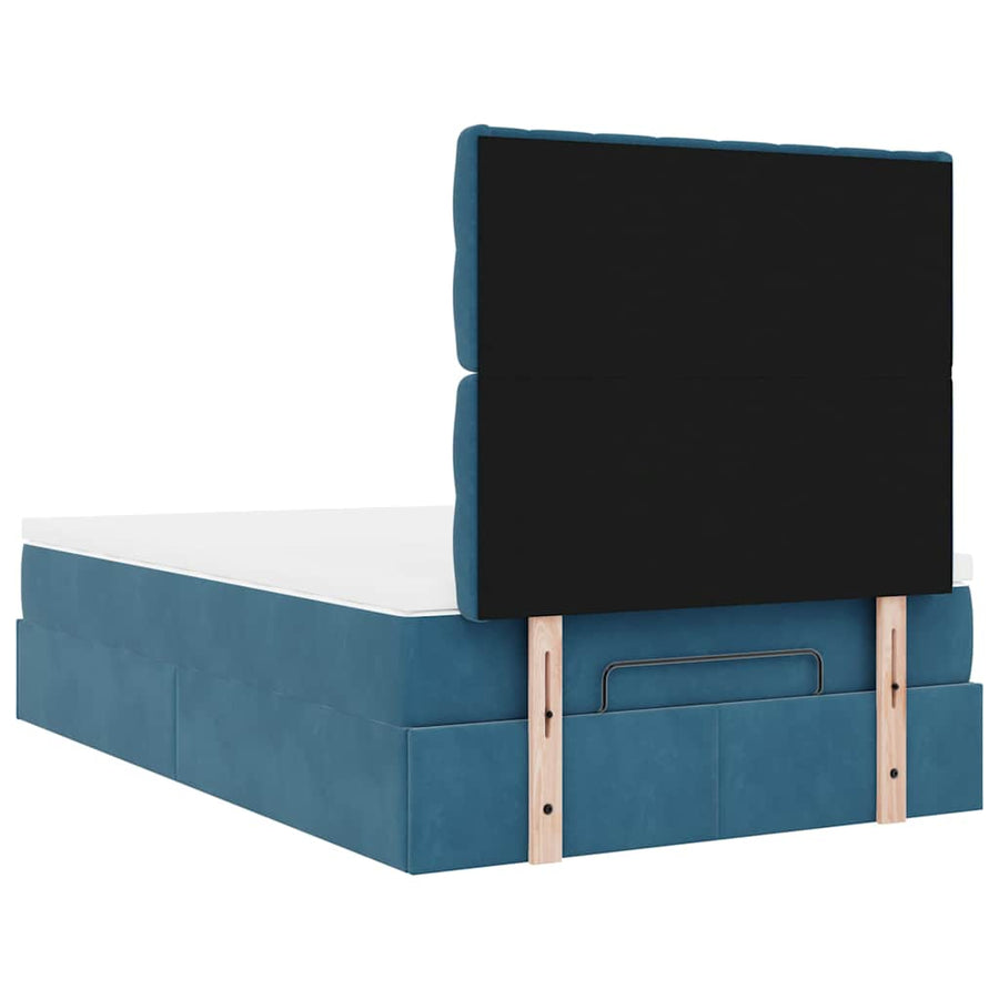 Ottoman bed met matrassen 120x200cm fluweel donkerblauw