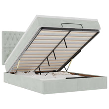 Ottoman bed met matrassen 140x200cm fluweel lichtgrijs
