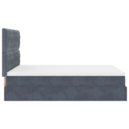 Ottoman bed met matrassen 140x200cm fluweel donkergrijs