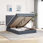 Ottomaans bed 140x200 cm fluweel donkergrijs