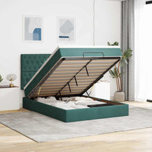 Ottoman bed met matrassen 140x200cm fluweel donkergroen
