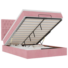 Ottoman bed met matrassen 140x200cm fluweel roze