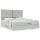 Ottoman bed with mattresses 160x200cm velvet light grey