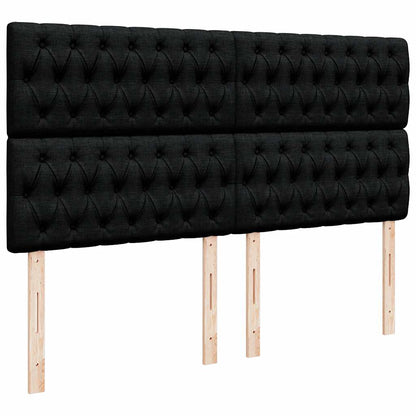 Ottoman bed met matrassen 160x200cm fluweel zwart