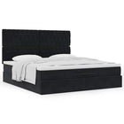 Ottoman bed with mattresses 160x200cm velvet black