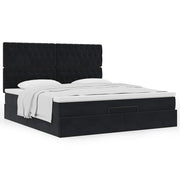 Ottoman bed with mattresses 160x200cm velvet black