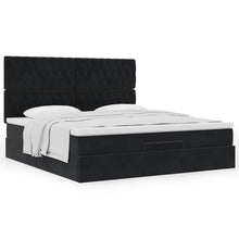 Ottoman bed met matrassen 160x200cm fluweel zwart