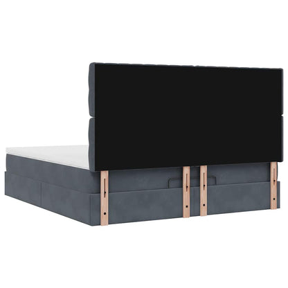 Ottoman bed met matrassen 180x200cm fluweel donkergrijs
