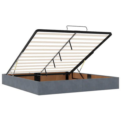 Ottoman bed met matrassen 180x200cm fluweel donkergrijs
