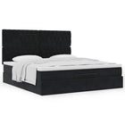 Ottoman bed 180x200 cm zwart fluweel met opbergruimte