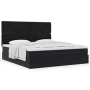 Ottoman bed 180x200 cm zwart fluweel met opbergruimte