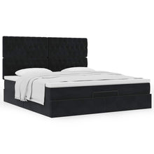 Ottoman bed met matrassen 180x200cm fluweel zwart