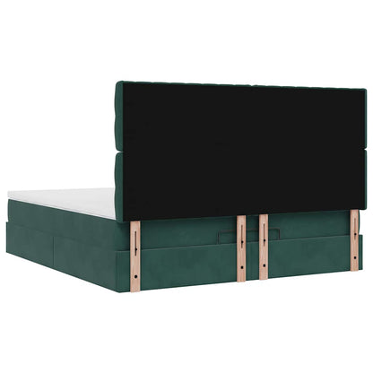 Ottoman bed met matrassen 180x200cm fluweel donkergroen