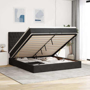 Ottoman bed met opbergruimte 200x200 cm zwart fluweel
