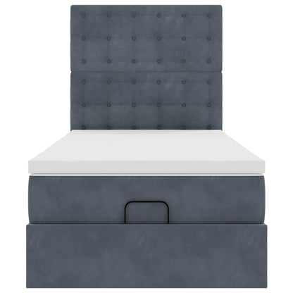 Ottoman bed met matrassen 80x200cm fluweel donkergrijs