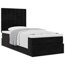 Ottoman bed met matrassen 80x200cm fluweel zwart