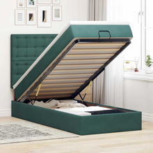 Ottoman Bed Met Matrassen 80X200Cm Fluweel 80 x 200 cm Donkergroen
