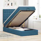 Ottoman bed 80x200 cm fluweel donkerblauw met opbergruimte