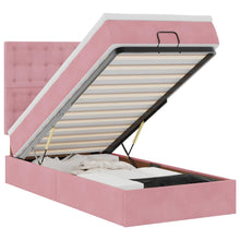Ottoman bed met matrassen 80x200cm fluweel roze