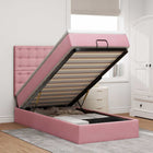 Ottomaans bed 80x200 cm fluweel roze met opbergruimte