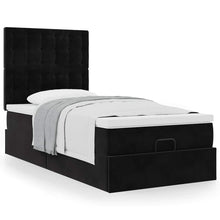 Ottoman bed met matrassen 90x190cm fluweel zwart