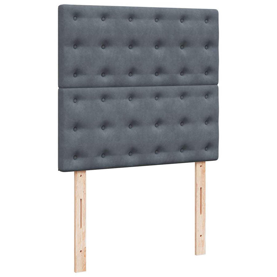 Ottoman bed met matrassen 100x200cm fluweel donkergrijs