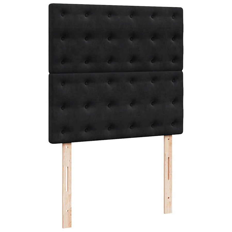 Ottoman bed met matrassen 100x200cm fluweel zwart