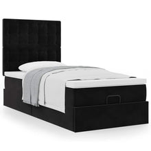 Ottoman bed met matrassen 100x200cm fluweel zwart