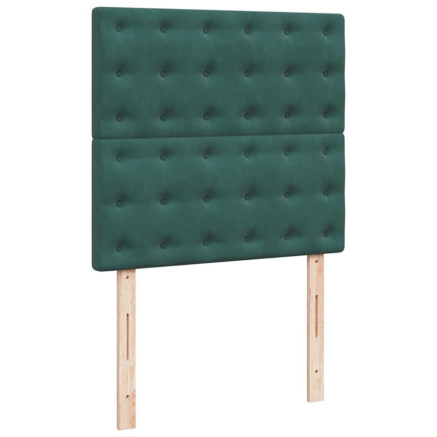 Ottoman bed met matrassen 100x200cm fluweel donkergroen