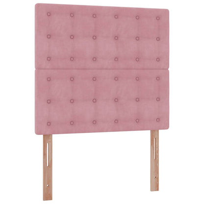 Ottoman bed met matrassen 100x200cm fluweel roze