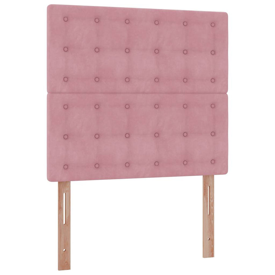 Ottoman bed met matrassen 100x200cm fluweel roze