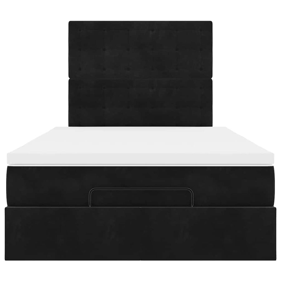 Ottoman bed met matrassen 120x190cm fluweel zwart