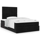 Ottoman bed with mattresses 120x190cm velvet black