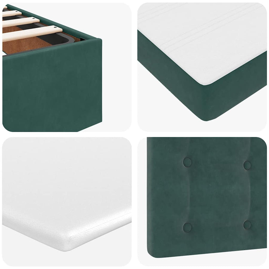 Ottoman bed met matrassen 120x190cm fluweel donkergroen