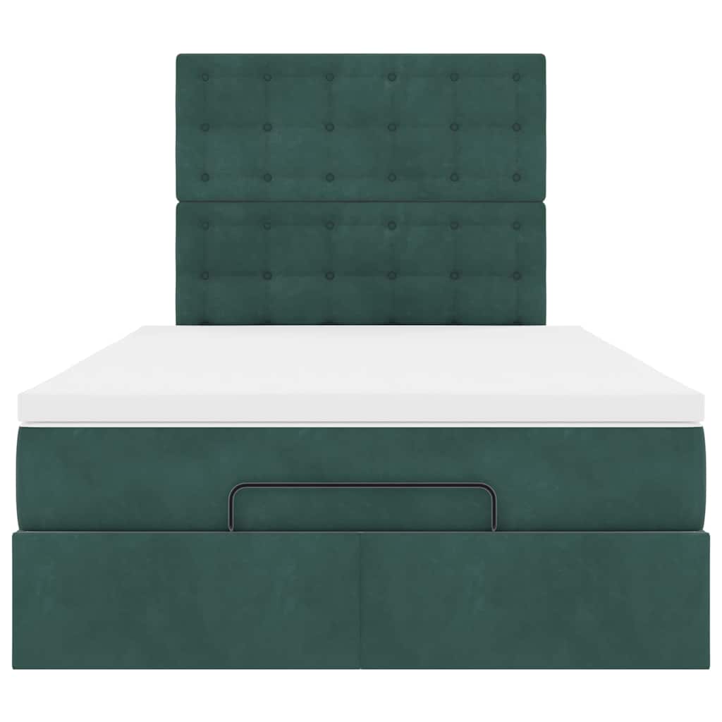 Ottoman bed met matrassen 120x190cm fluweel donkergroen