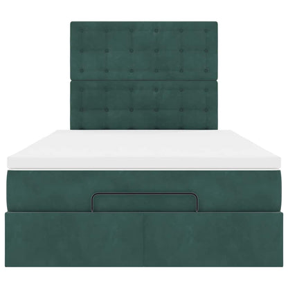 Ottoman bed met matrassen 120x190cm fluweel donkergroen