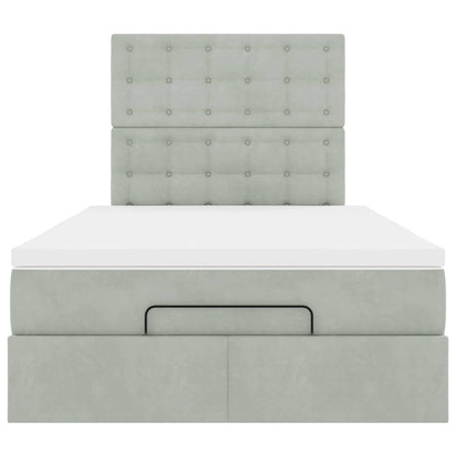 Ottoman bed met matrassen 120x200cm fluweel lichtgrijs