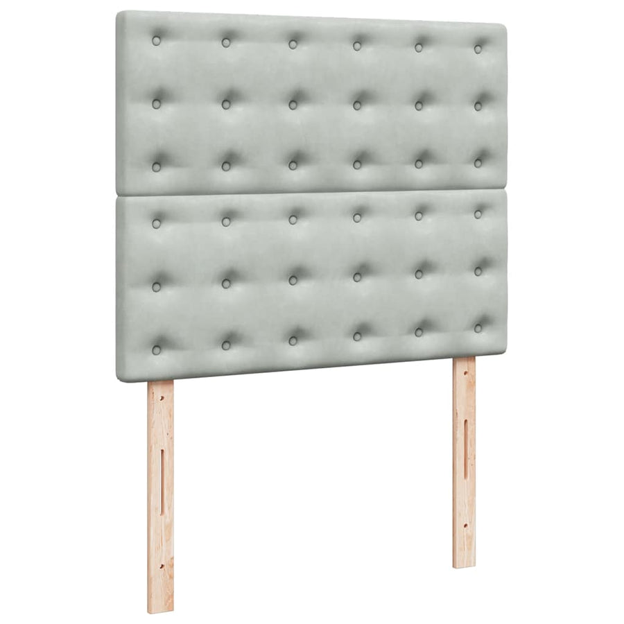 Ottoman bed met matrassen 120x200cm fluweel lichtgrijs