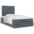 Ottoman bed with mattresses 120x200cm velvet dark grey