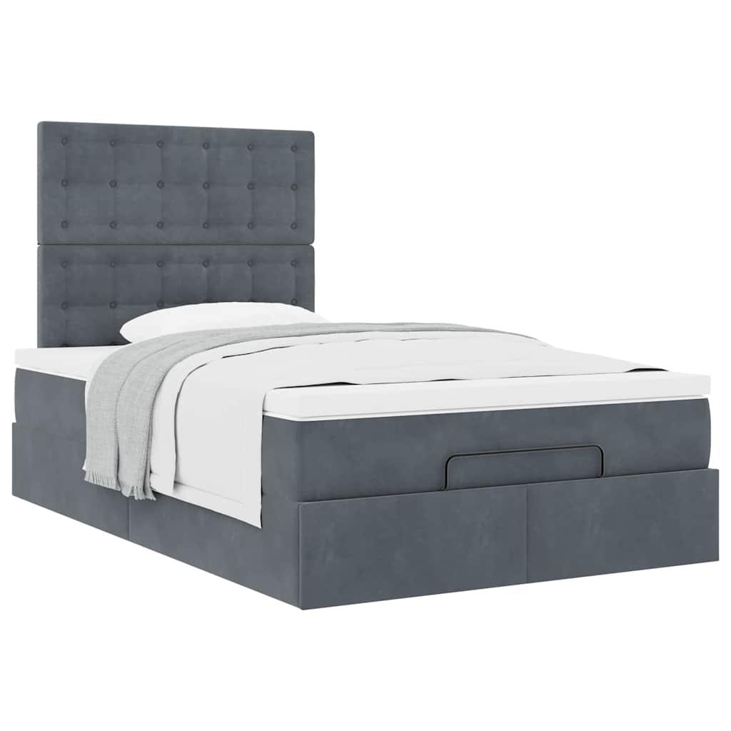 Ottoman bed met matrassen 120x200cm fluweel donkergrijs