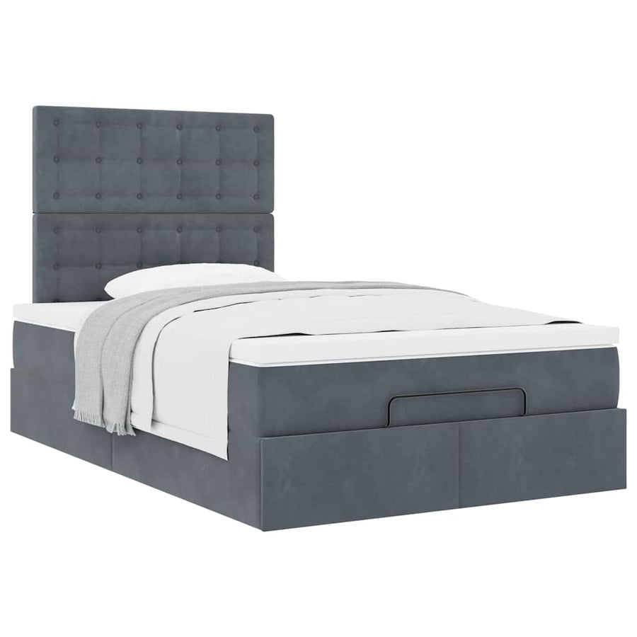 Ottoman bed met matrassen 120x200cm fluweel donkergrijs