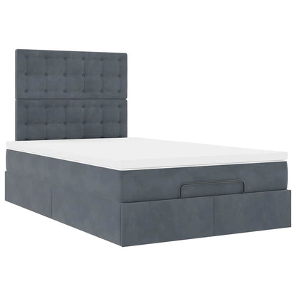 Ottoman bed met matrassen 120x200cm fluweel donkergrijs
