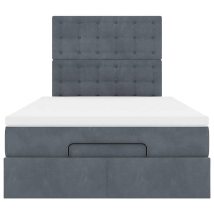 Ottoman bed met matrassen 120x200cm fluweel donkergrijs