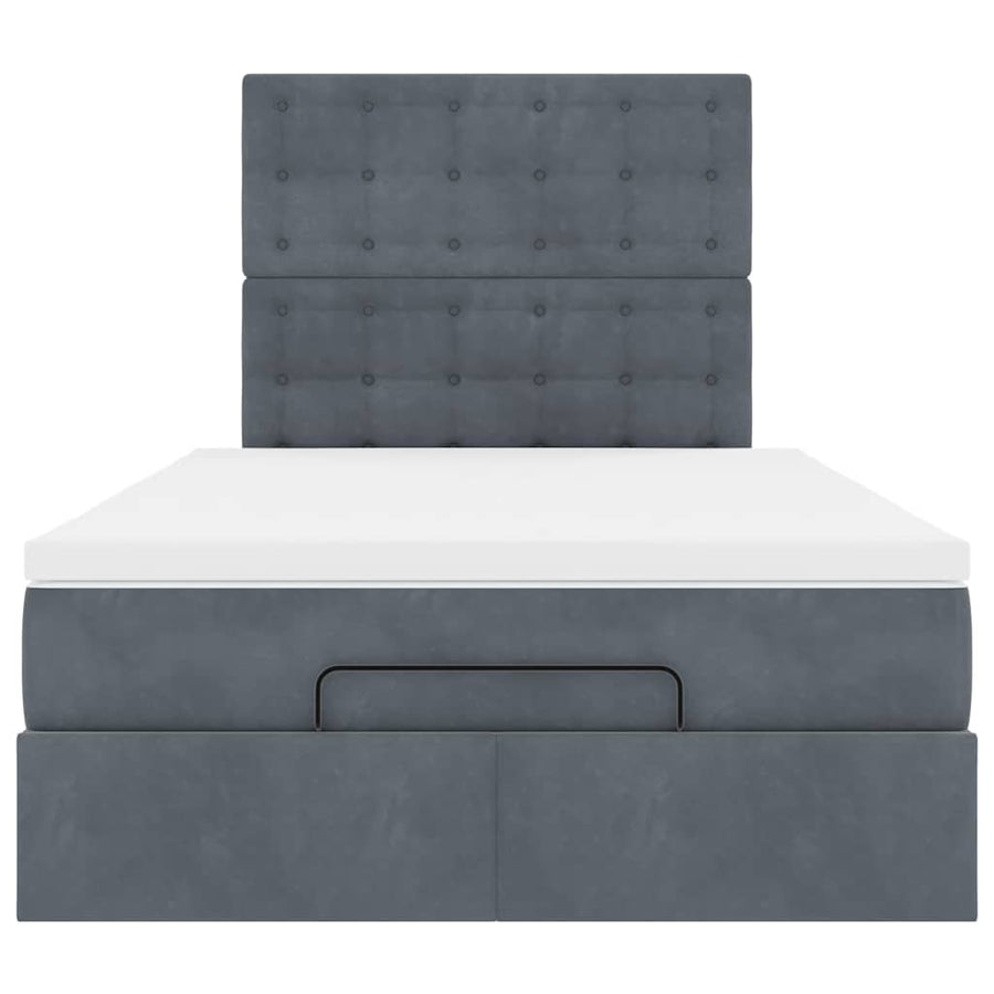 Ottoman bed met matrassen 120x200cm fluweel donkergrijs