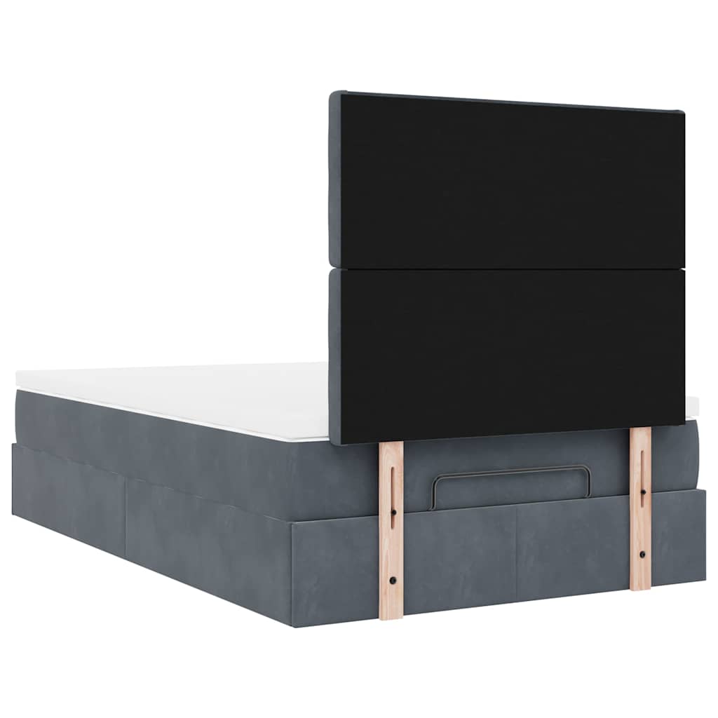 Ottoman bed met matrassen 120x200cm fluweel donkergrijs