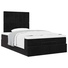 Ottoman bed met matrassen 120x200cm fluweel zwart